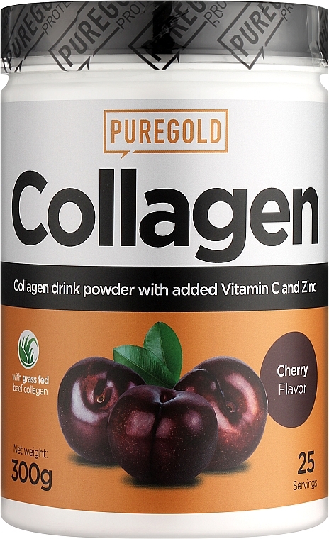 Коллаген с витамином С и цинком, вишня - PureGold Collagen Marha — фото N1