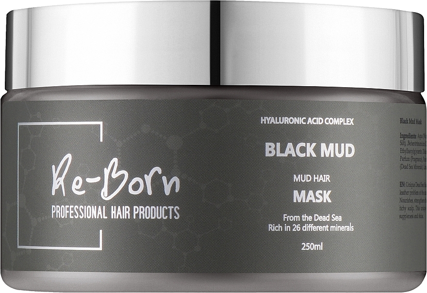 Чорна маска для волосся - Re-Born Black Mud Hair Mask — фото N1
