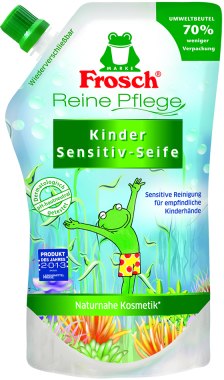 УЦЕНКА Детское жидкое мыло - Frosch Kids Sensitive Soap (дой-пак) *