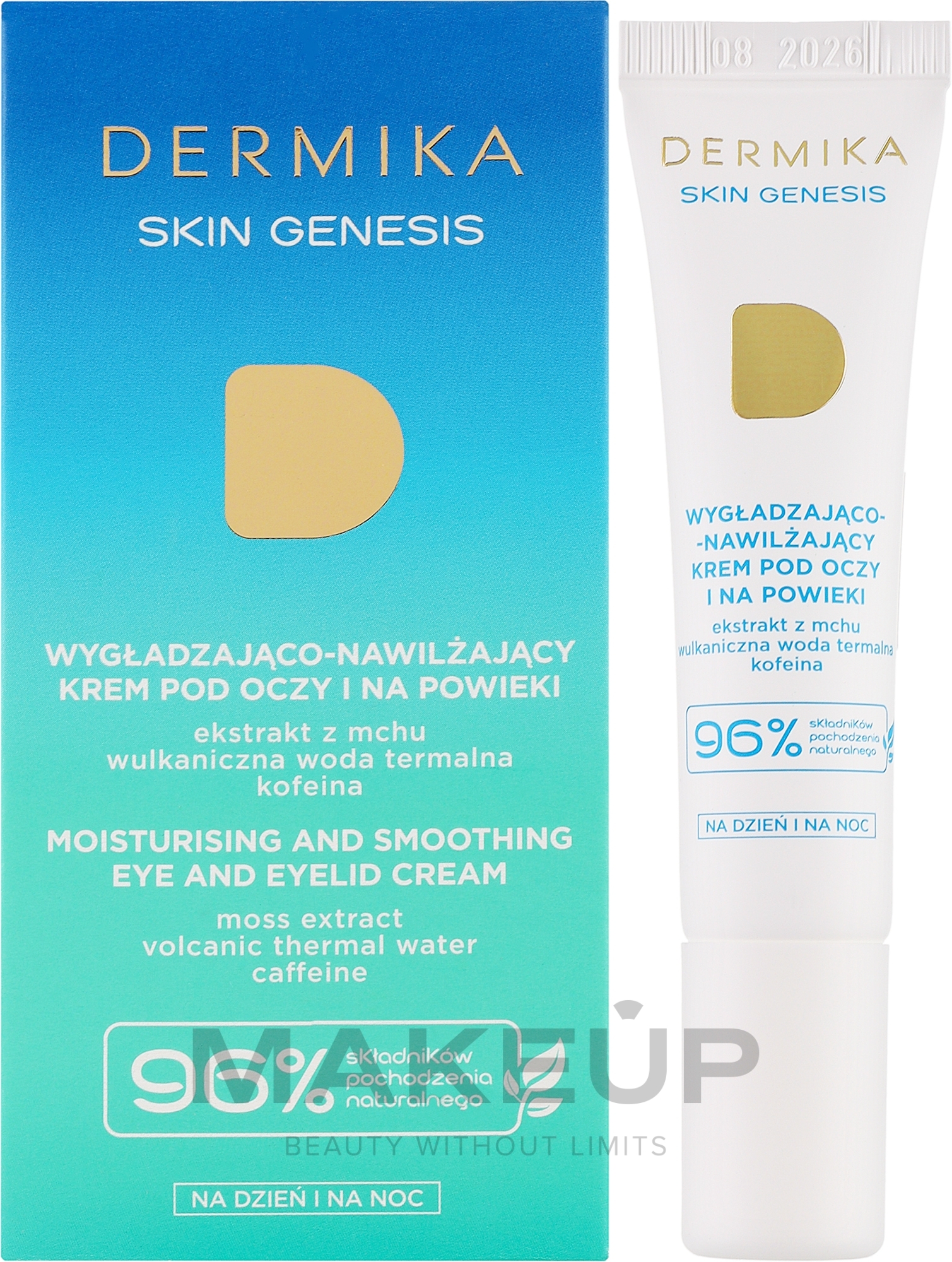 Розгладжувальний і зволожувальний крем для шкіри навколо очей - Dermika Skin Genesis Eye Cream — фото 15ml