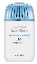 Парфумерія, косметика Сонцезахисне водостійке молочко SPF50+/PA+++ - Missha All-around Safe Block Water Proof Sun Milk SPF50+/PA+++