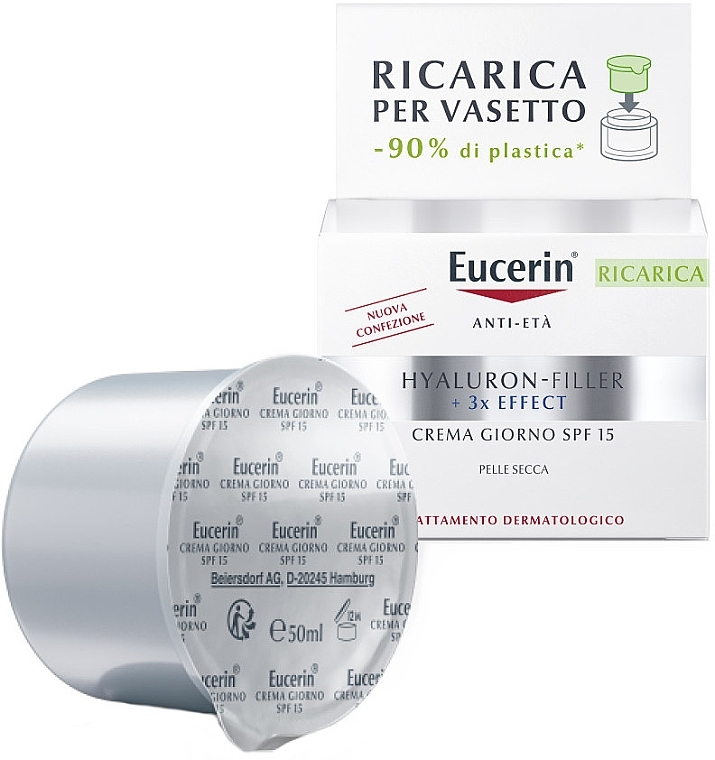 Дневной крем для сухой кожи - Eucerin Eucerin Hyaluron-Filler 3x Day Cream SPF 15 (refill) — фото N1