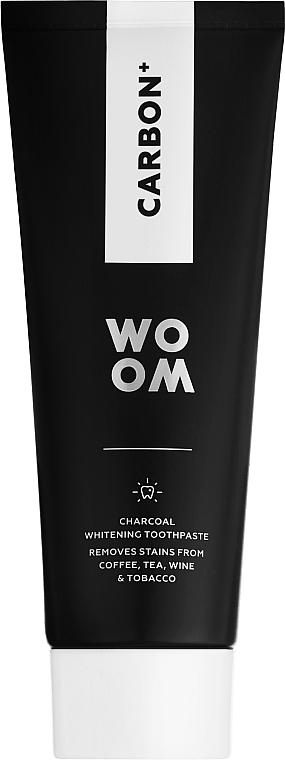 Відбілювальна зубна паста з активованим вугіллям - Woom Carbon+ Black Whitening Toothpaste — фото N1