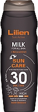 Духи, Парфюмерия, косметика Солнцезащитное молочко для тела - Lilien Sun Active Milk SPF 30