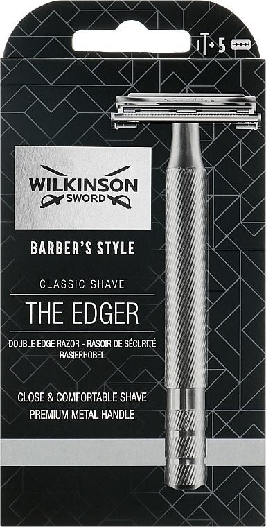 УЦЕНКА Станок для бритья + 5 лезвий - Wilkinson Sword Classic Shave The Edger * — фото N1