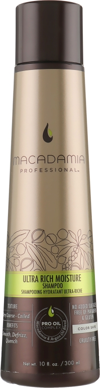 Шампунь зволожувальний для жорсткого волосся - Macadamia Professional Ultra Rich Moisture Shampoo