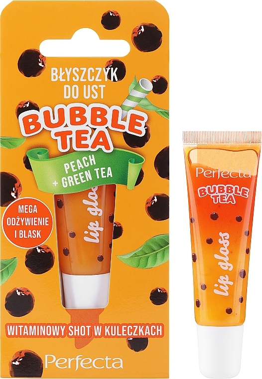 Блеск для губ "Персик + зеленый чай" - Perfecta Bubble Tea Peach + Green Tea Lip Gloss — фото N1