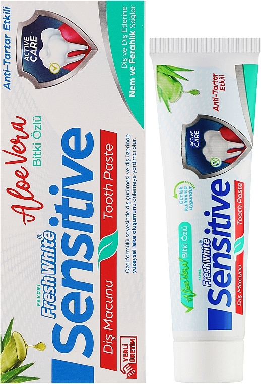 Зубна паста для чутливих зубів - Fresh White Sensitive Aloe Vera — фото N2