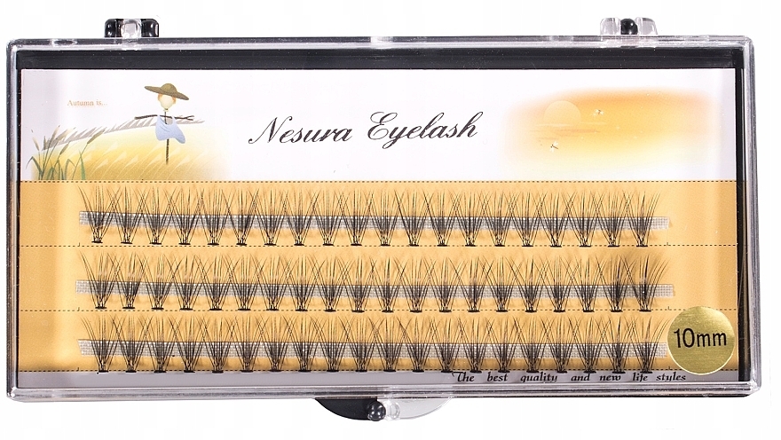 Накладні вії пучкові С 10 мм, 60 шт. - Nesura Eyelash Premium — фото N1