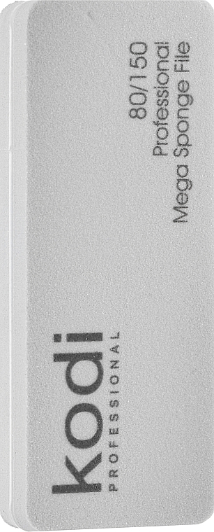 Міні пилка-баф для нігтів прамокутної форми 80/180, сіра - Kodi Professional — фото N1