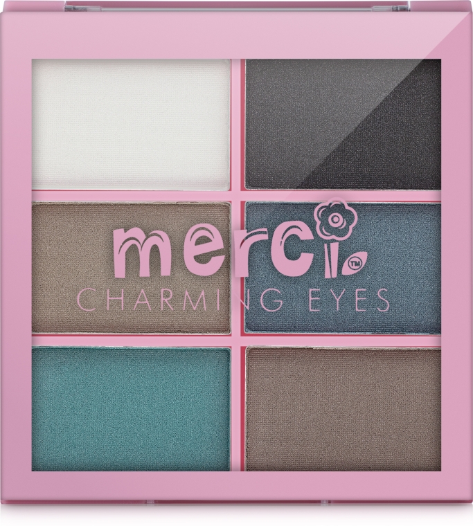 Палетка тіней, 6 кольорів - Merci Eyeshadow Palette — фото N2