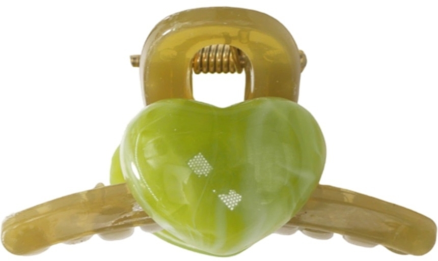 Заколка "Краб", оливковая с зеленым сердцем - Lolita Accessories — фото N1