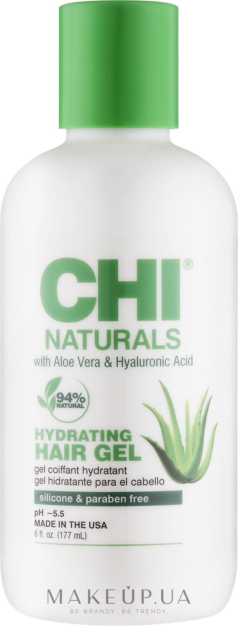 Увлажняющий гель для укладки волос - CHI Naturals With Aloe Vera Hydrating Hair Gel — фото 177ml