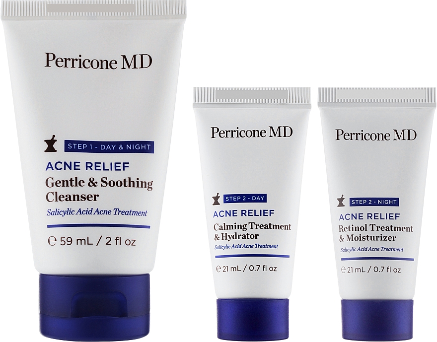 Набір - Perricone MD Acne Relief Prebiotic Acne Therapy (f/lot/59ml + f/gel/21ml + f/cr/21ml) — фото N2