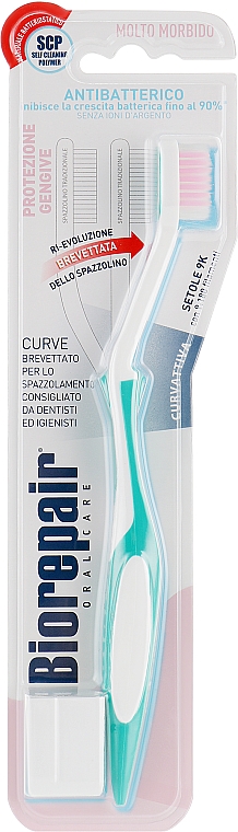 Зубная щетка "Совершенная чистка"для защиты десен, ультрамягкая, бирюзовая - Biorepair Super Soft — фото N2