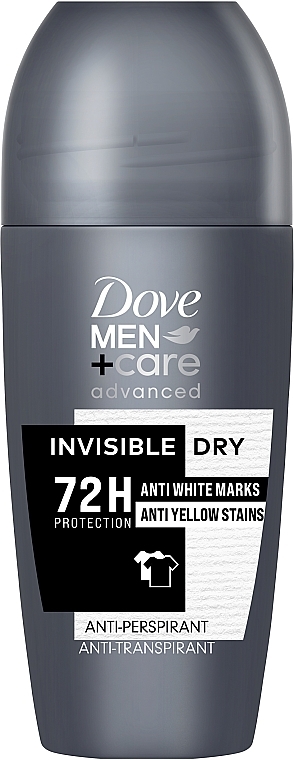 Кульковий дезодорант-антиперспірант для чоловіків - Dove Men+Care Advanced Invisible Dry 72H — фото N1