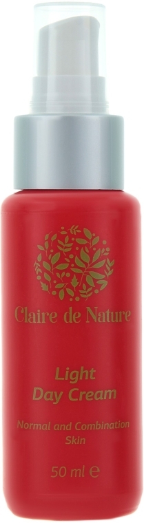 Денний крем для обличчя для нормальної і комбінованої шкіри обличчя - Claire de Nature Light Day Cream