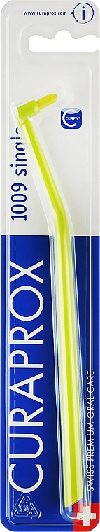 Монопучкова зубна щітка "Single CS 1009", салатова із салатовою щетиною - Curaprox — фото N1