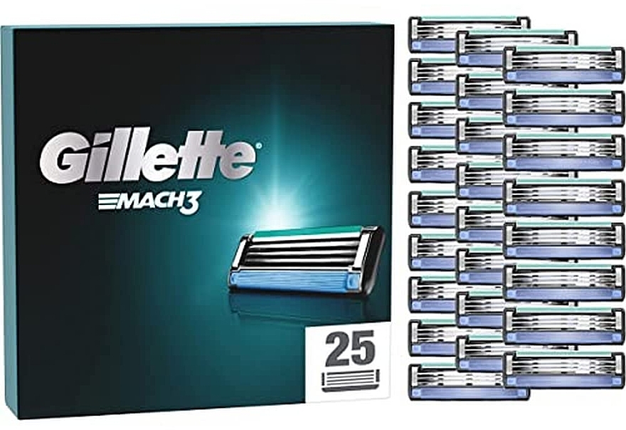 Сменные кассеты для бритья, 25 шт - Gillette Mach3 — фото N2