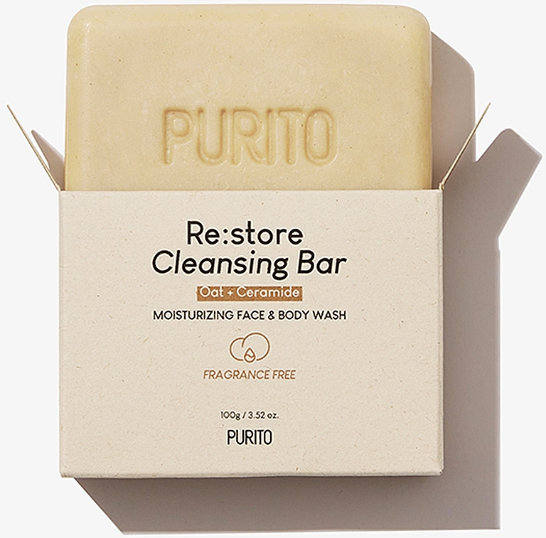 Мыло для лица и тела - Purito Re lief Cleansing Bar Oat + Ceramide — фото N2