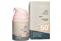 Сонцезахисний крем для обличчя 3в1 - Bogenia Sunscreeen Face Cream SPF 50+ — фото N1