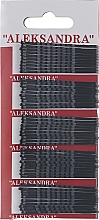 Невидимки для волосся "Aleksandra", 4,5 см, чорні - Cosmo Shop — фото N1