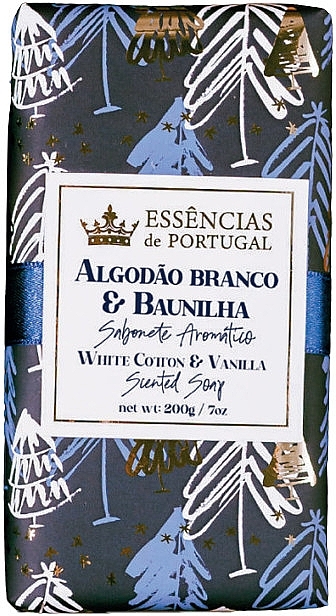 Натуральное мыло "Хлопок и ваниль" - Essencias De Portugal White Cotton & Vanilla Sunted Soap — фото N1