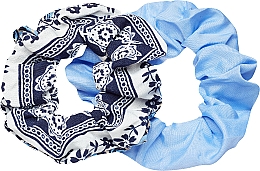 Набор резинок для волос, голубая и с узором - Lolita Accessories Blue Paisley — фото N1