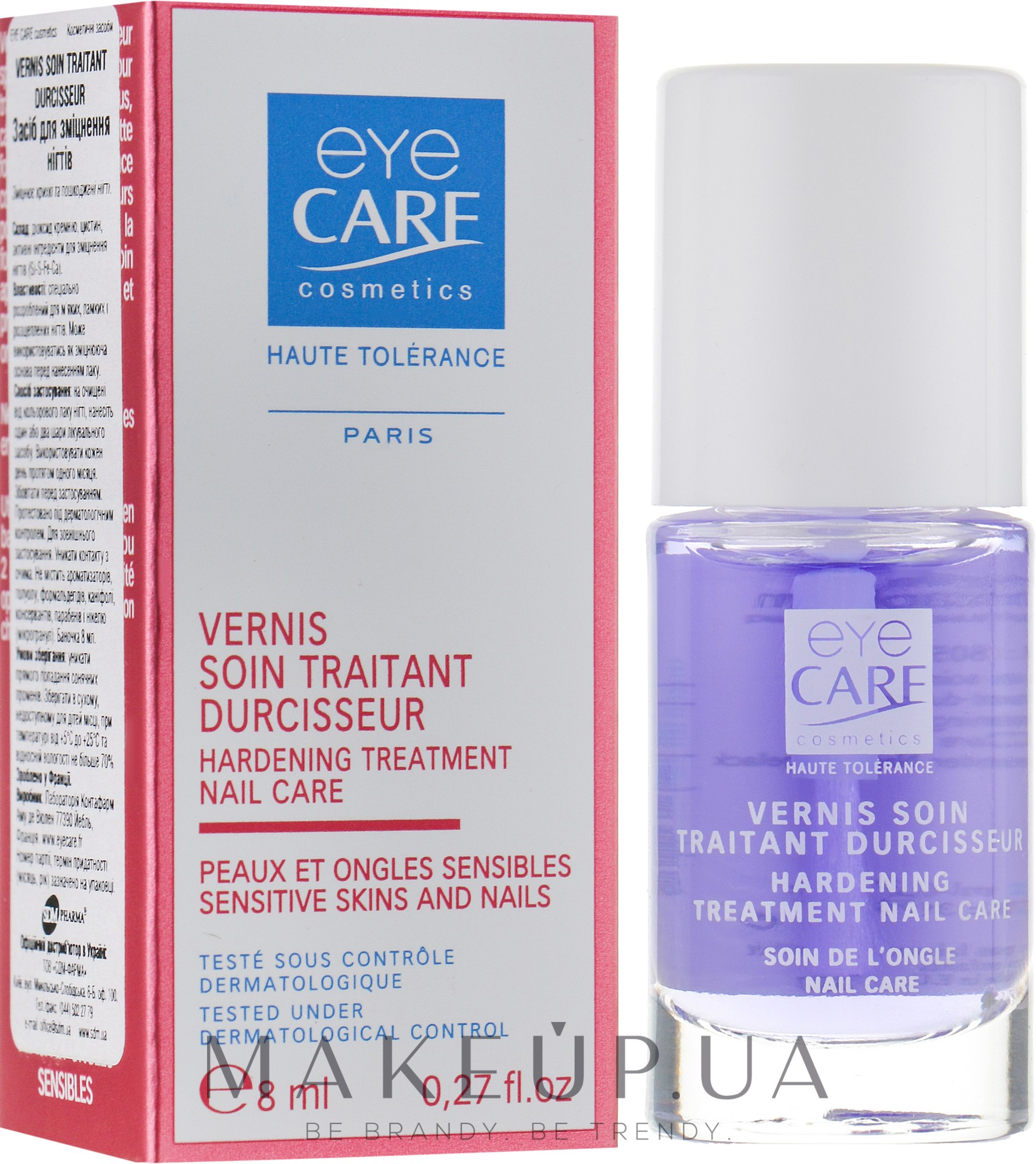 Засіб для активного зміцнення нігтів - Eye Care Cosmetics Vernis Traitant Durcisseur — фото 8ml