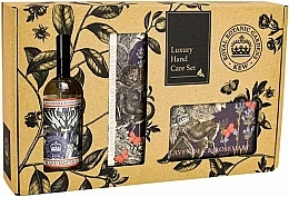 Парфумерія, косметика Набір - The English Soap Company Kew Gardens Lavender & Rosemary Hand Care Gift Box (soap/240g + h/cr/75ml + san/100ml)