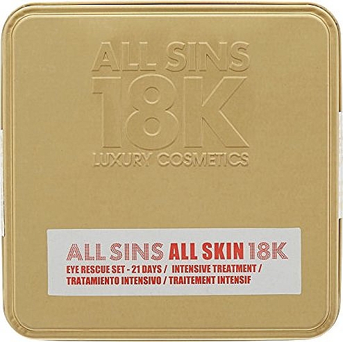 Набор - All Sins 18k All Skin Eye Rescue 21 Days Intensive Treatment (eye/essence/15ml + eye/mask/3x2pcs) — фото N2