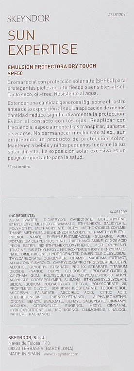Сонцезахисна емульсія SPF 50 - Skeyndor Sun Expertise Dry Touch Protective Emulsion SPF 50 — фото N3