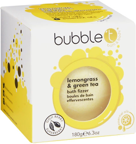Бомбочка для ванни "Зелений чай з лемонграсом" - Bubble T Bath Fizzer Lemongrass Green Tea — фото N1