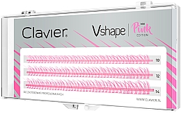 Парфумерія, косметика Накладні вії "Mix", рожеві - Clavier Vshape Colour Edition Pink