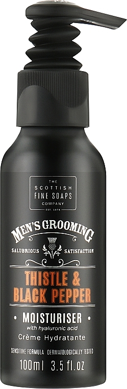 Зволожувальний крем для обличчя, помпа - Scottish Fine Soaps Mens Grooming Thistle & Black Pepper Moisturiser — фото N1