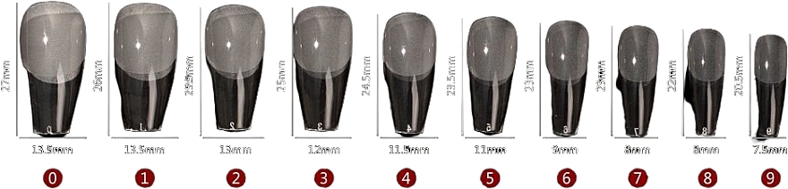 Типсы для ногтей, акриловые, прозрачные, 504 шт. - Reney Cosmetics Soft Gel Tips Medium Coffin RX-102 — фото N2