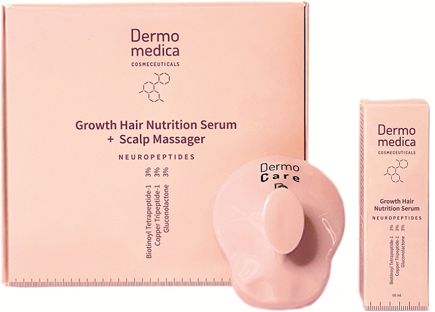 Набор - Dermomedica Neuropeptide Growth Hair Nutrition (serum/60ml + massager) — фото N1