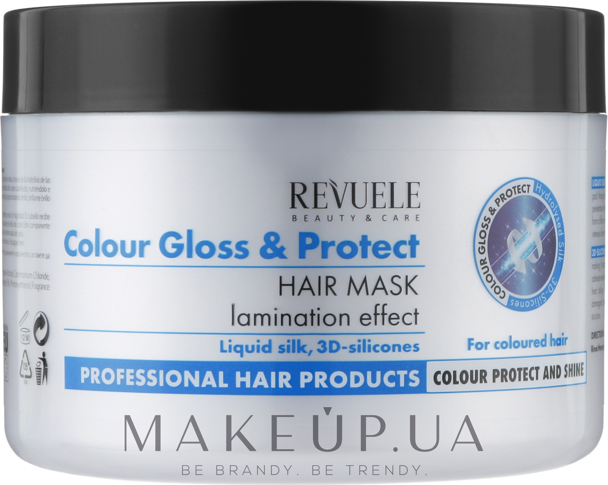Маска для волосся з ефектом ламінування - Revuele Color Gloss & Protect Hair Mask — фото 500ml