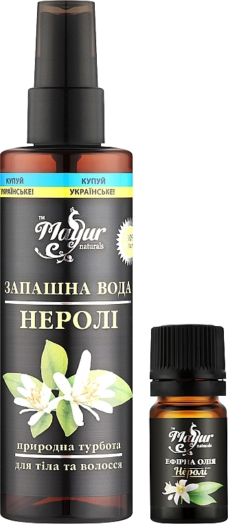 Подарочный набор для волос и тела "Нероли" - Mayur (ess/oil/5ml + b/spray/100ml) — фото N2