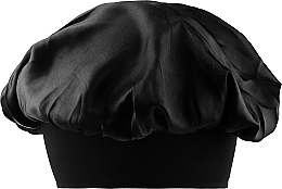 Атласная спальная шапочка, черная - Yeye — фото N1