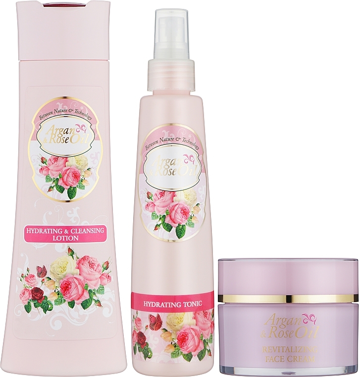 Набір - Sts Cosmetics Argan & Rose Oil Juvinity (fac/cr/100ml + ton/200ml + lot/250ml) — фото N1