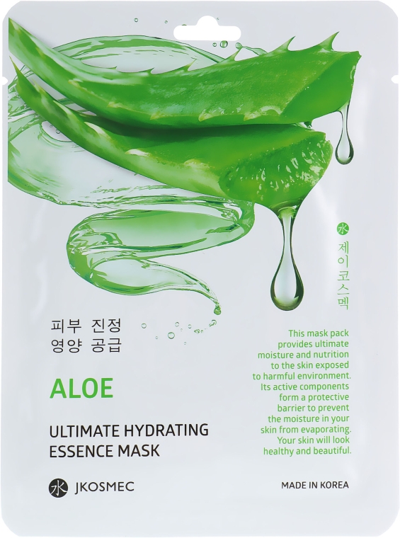Тканевая увлажняющая маска c экстрактом алоэ - Jkosmec Aloe Ultimate Hydrating Essence Mask — фото N1