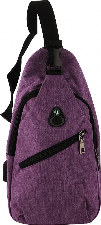 Рюкзак с одним плечевым ремнем и USB разьемом - CS BP-003 17*33*9см, Фиолетовый — фото N1