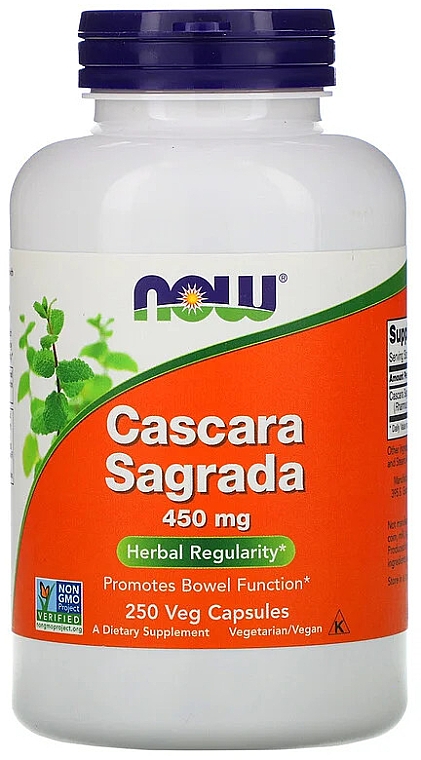 Натуральная добавка, 450мг - Now Foods Cascara Sagrada — фото N1