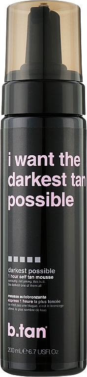 Мус для темної автозасмаги - B.tan I Want The Darkest Tan Possible Self Tan Mousse — фото N1
