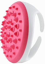 Парфумерія, косметика Щітка для антицелюлітного масажу силіконова, біло-рожева - Deni Carte