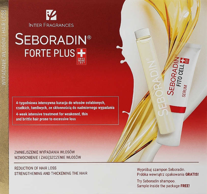 Набор - Seboradin Forte Plus (h/ampules/24x5.5ml + ser/4x6g) — фото N1