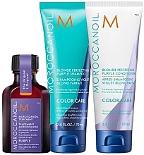 Набір - Moroccanoil Brilliant Blonde Purple Trio Kit( shm/70ml + cond/70ml + oil/25ml) — фото N2