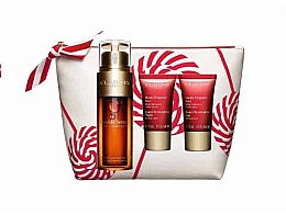 Духи, Парфюмерия, косметика Набор - Clarins Double Serum & Super Restorative (ser/50ml + cr/15ml + n/cr/15ml + bag)