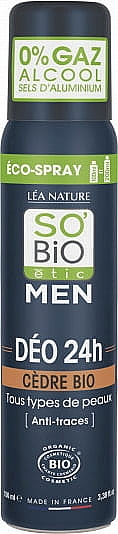 Дезодорант-спрей "Кедр" - So'Bio Etic Men Cedar 24H Deodorant Spray — фото N1